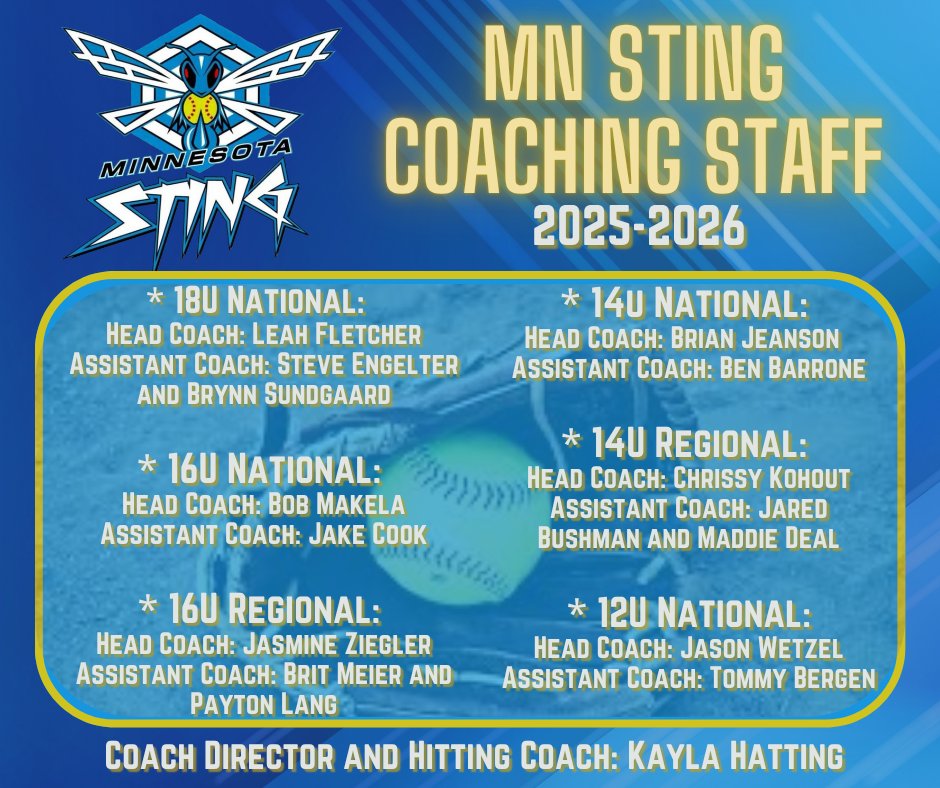 We've got a great staff for the 2025-2026 season! We'll see you at tryouts on August 4 (or August 5 by appointment). Register today! mnsting.org/tryoutinfo