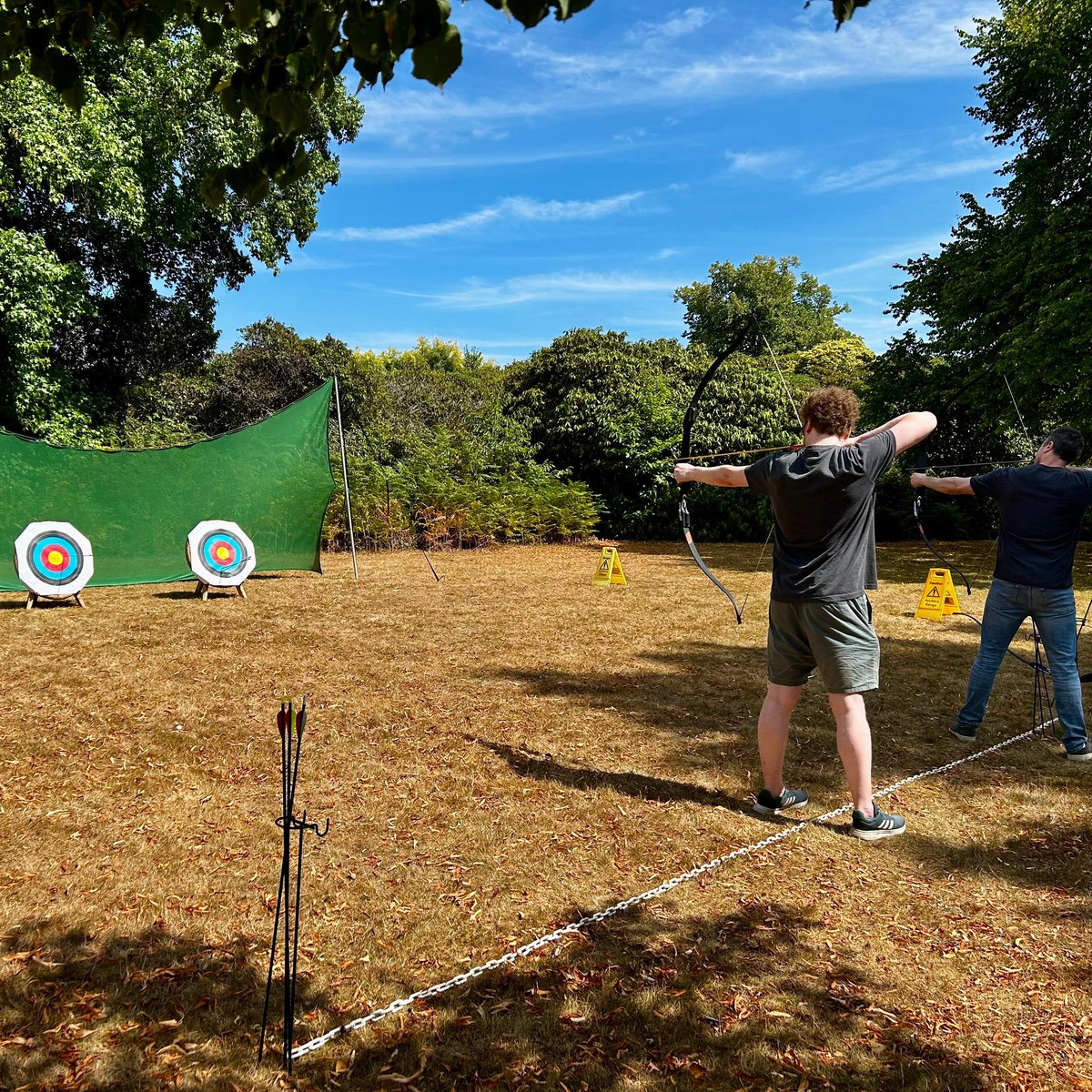 ionoco's tweet image. For our latest Ionoco Sports &amp;amp; Social event, the team swapped the office for the stunning @ChilworthManor. We spent the afternoon testing our aim (and our competitiveness) with a mix of Archery and Laser Clay Shooting. It was great to unwind and catch up after a busy few months!