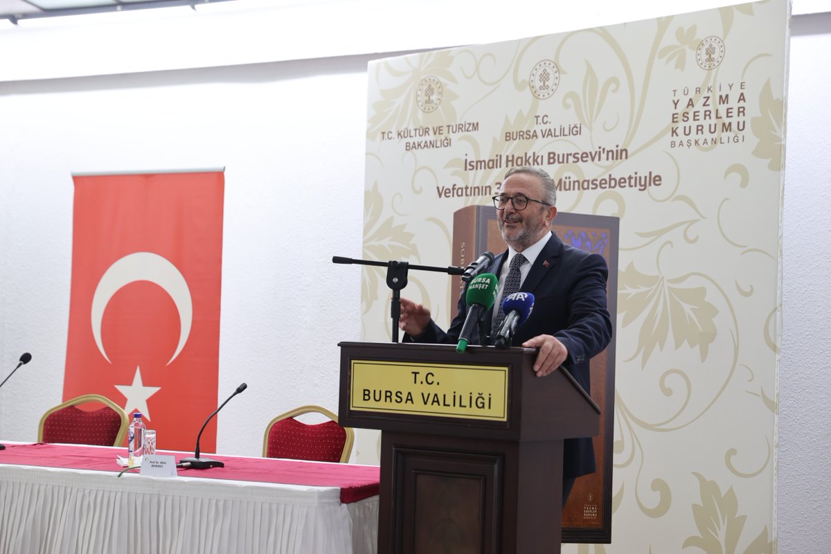 Vefatının 300. senesi münasebetiyle Türkiye Yazma Eserler Kurumu Başkanlığımız tarafından neşredilen İsmail Hakkı Bursevî'nin Sübhatü's-Sâlikîn isimli eserinin tanıtım programı, Bursa Valisi Sayın Erol Ayyıldız, Bakan Yardımcımız Sayın Batuhan Mumcu, İlim Yayma Vakfı Mütevelli
