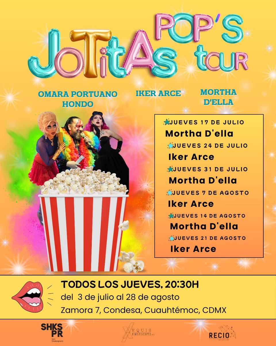 Hoy las jotitas se juntan para contar los mejores chismes. Tengo 5 pases dobles para hoy 20:30h en el Foro Shakespeare ¿Quién dice yo? 
#Jueves
