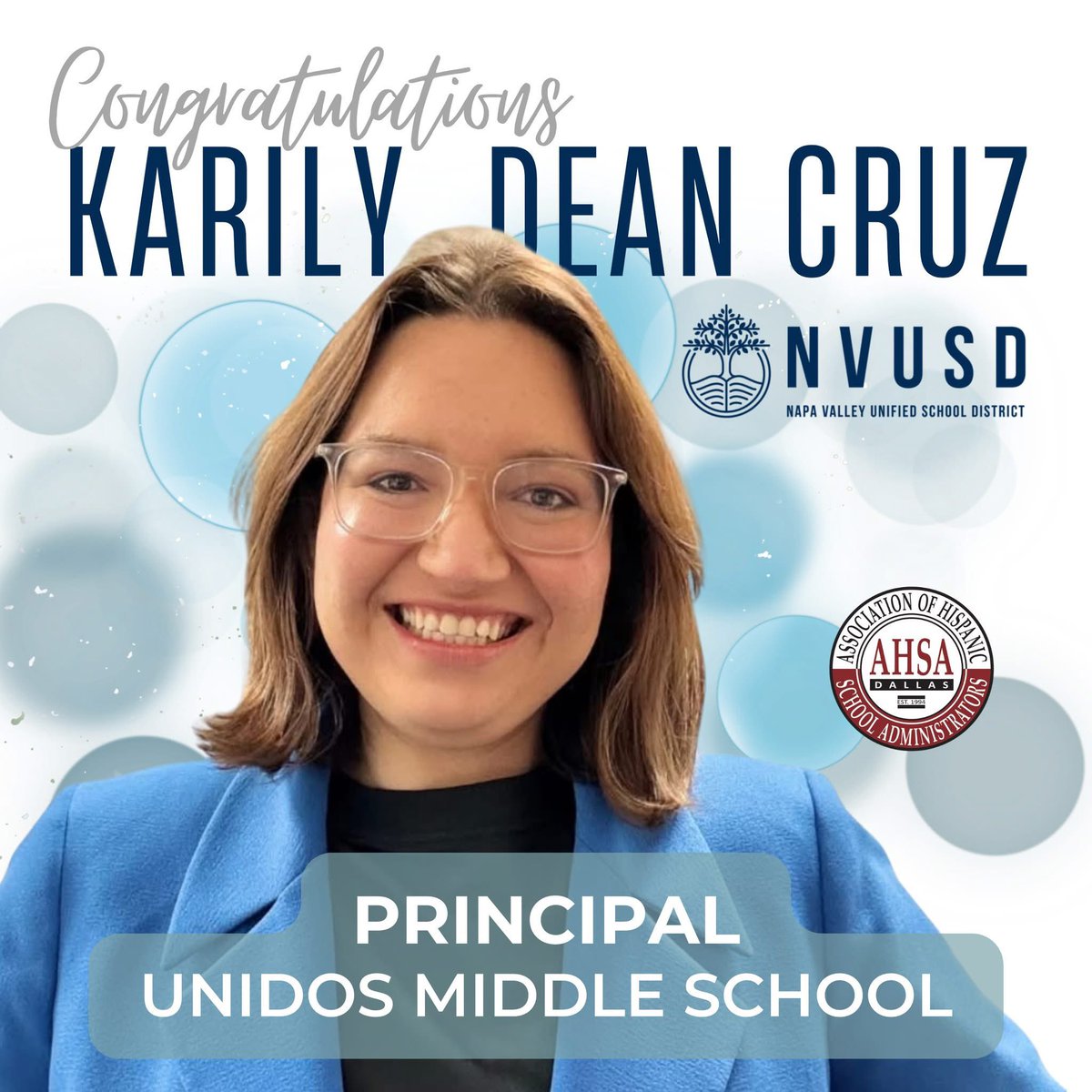 ahsadallas's tweet image. Congratulations, Karily Dean Cruz, on your leap to California as the new principal of Unidos Middle School in Napa Valley Unified School District! We wish you much success on this new endeavor.  Let's go, Otters! #valleygirl #goaldigger @KarilyCruz