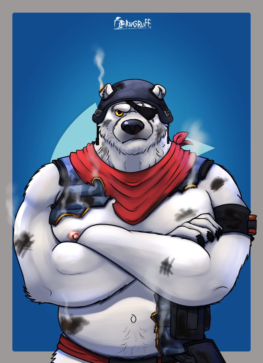 A polar patroller! An Illustration I did for my bf. We will be selling em as trading cards at a convention :3