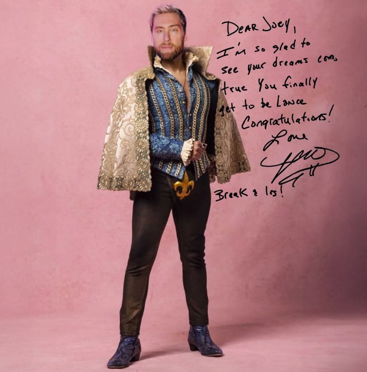 fatonethinker's tweet image. Lance has posted in honor of Joey’s closing night in &amp;amp; Juliet 🥹