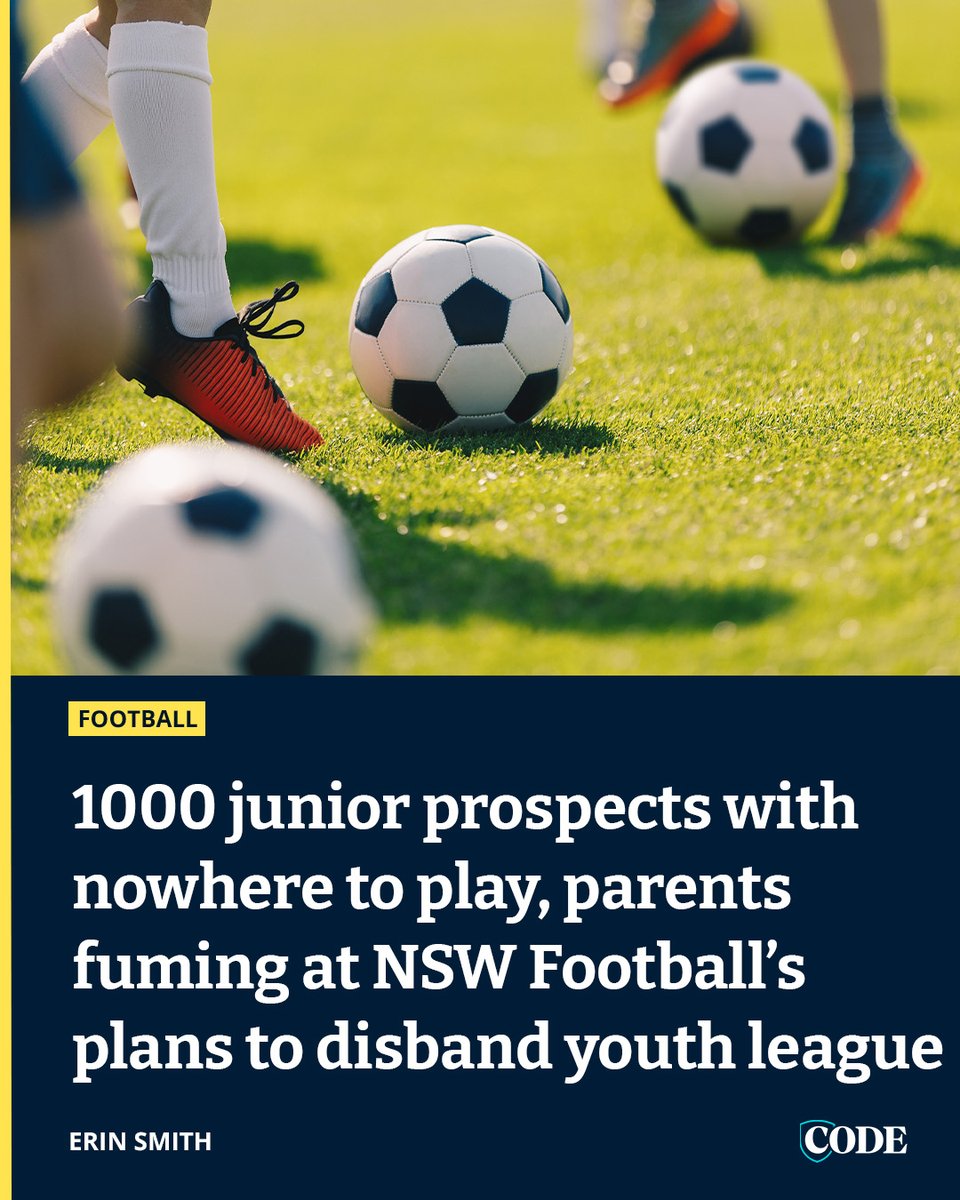 CODE Football (@codefootballau) on Twitter photo Parents are fuming at Football New South Wales’ plan to disband a top-tier youth league from next season — leaving up to 1000 talented footballers without a team.
STORY: bit.ly/4fbjSLG
✍️: <a href="/_Erin_Smith/">Erin Smith</a> Parents are fuming at Football New South Wales’ plan to disband a top-tier youth league from next season — leaving up to 1000 talented footballers without a team.
STORY: bit.ly/4fbjSLG
✍️: <a href="/_Erin_Smith/">Erin Smith</a>