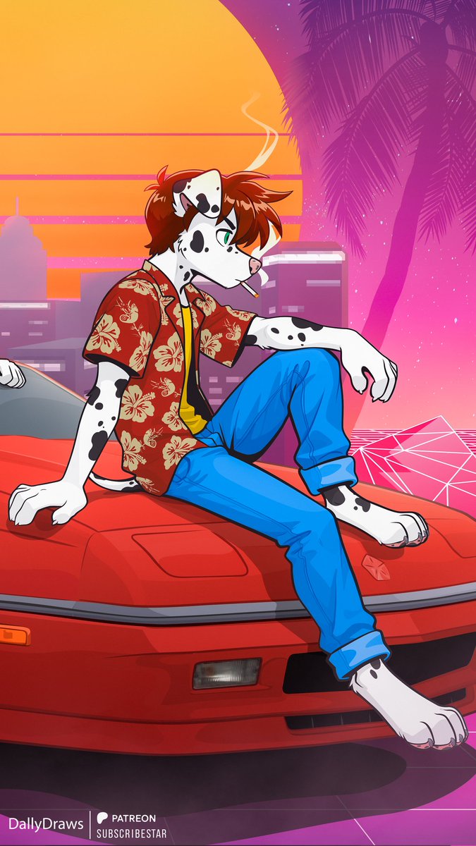 One last smoke amongst the neon sunset.
🎨<a href="/DallyDoggo/">Dally Doggo</a>