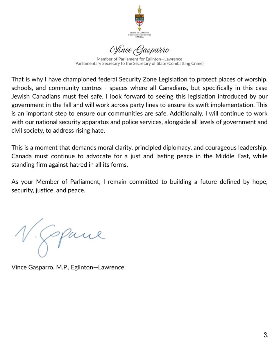 Please see my full statement on Prime Minister Mark Carney's intention to recognize a Palestinian state above.