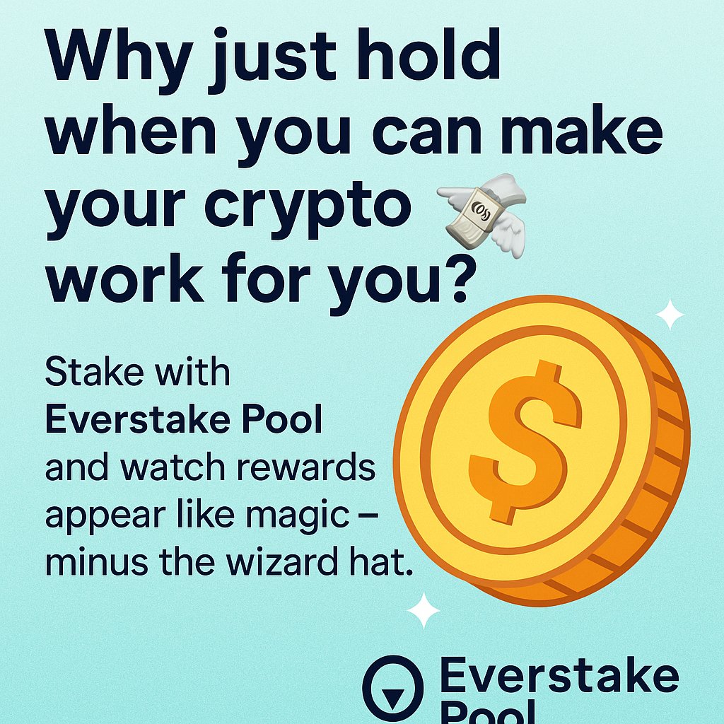 Sobhan__snn's tweet image. &amp;gt; “Why just hold when you can make your crypto work for you? 💸
Stake with #EverstakePool and watch rewards appear like magic – minus the wizard hat. ✨
#Staking #CryptoRewards”
@everstake_pool
@spell_club
