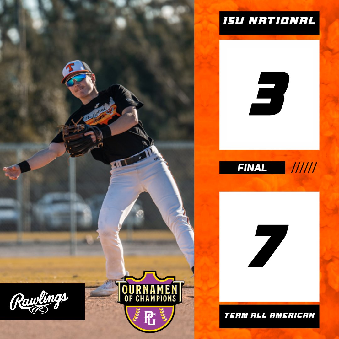 15U National drops game 2 7-3 and goes to 1-1 on the weekend. 

Jase Bowser goes 1-2 with a RBI. 

Brooks Komisarek throws 2 scoreless inning with 4 K's.