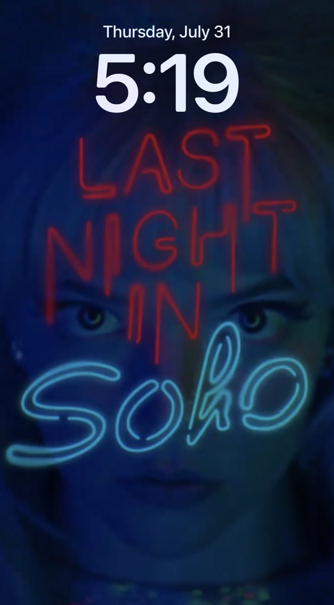 During the run up to <a href="/edgarwright/">edgarwright</a>’s Last Night in Soho, I saw this image online. As someone who was already hyped for the movie, I made it my lock screen because it was a slick image.

Four years later, it is still my lock screen and I may never change it.