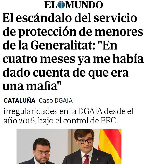 Vaya por Dios. Descubiertos en Cataluña chiringuitos relacionados con políticos de ERC que se benefician de los pagos a menas.

El negociete que tienen montado algunos en la izquierda con los 'pobres inmigrantes' y la 'solidaridad' a costa de los impuestos de todos.