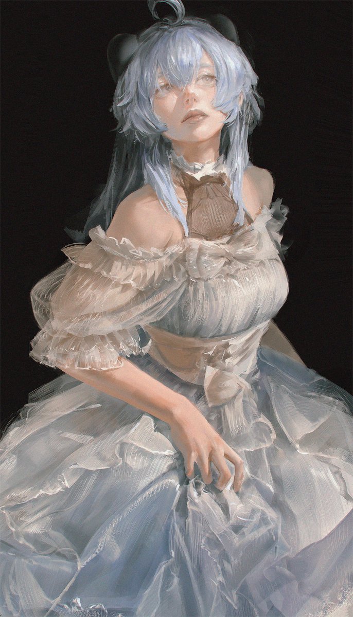 Picking trickier cloth to study + Ganyu. Was tricky, 10/10 would paint again.