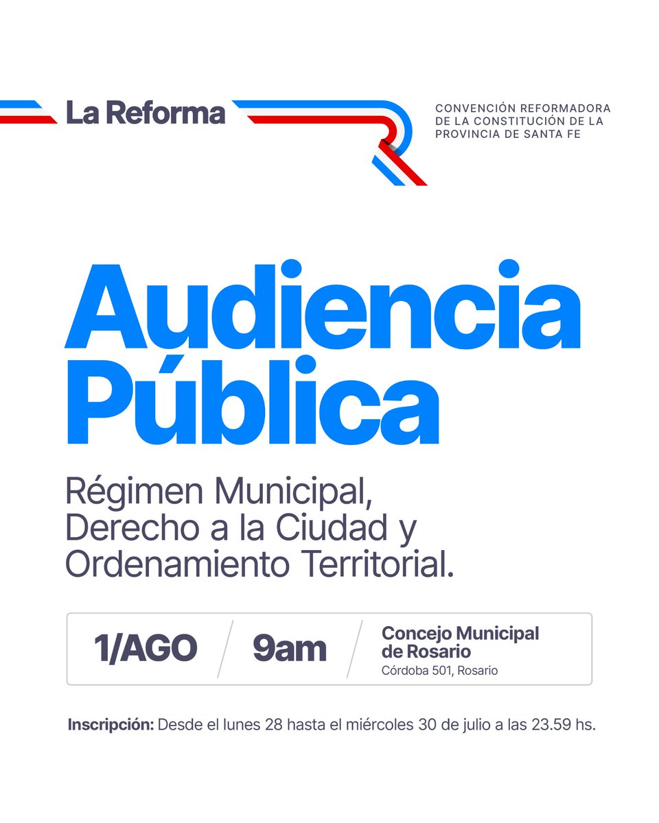 Mañana Audiencia  Pública por la Autonomía Municipal en la Reforma de la Constitución. Te esperamos!