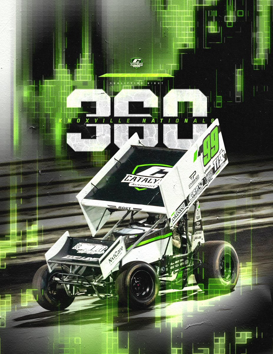 Catalyst Autosport (@catalystauto99) on Twitter photo 360. Knoxville. Nationals.
We’re kicking off the biggest race of our season with Night 1 of the 360 Nationals at <a href="/knoxvilleraces/">Knoxville Raceway</a>!
📍 Sprint Car Capital of the World
⏰ Time Trials 7:00pm
📺 Live on <a href="/dirtvision/">DIRTVision</a>
🛒 Merch at the trailer 360. Knoxville. Nationals.
We’re kicking off the biggest race of our season with Night 1 of the 360 Nationals at <a href="/knoxvilleraces/">Knoxville Raceway</a>!
📍 Sprint Car Capital of the World
⏰ Time Trials 7:00pm
📺 Live on <a href="/dirtvision/">DIRTVision</a>
🛒 Merch at the trailer