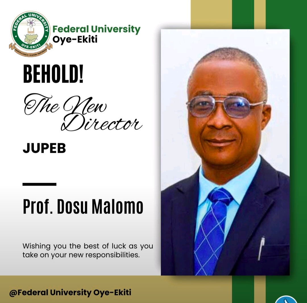Fémi Èsan, mnipr (@williamsesan) on Twitter photo Prof. Dosu Malomo was the Dean of Students during my time as Secretary-General of the <a href="/FUOYE_SUG/">STUDENTS' UNION GOVERNMENT, FUOYE</a> at <a href="/officialFUOYE/">Fuoye_Official</a>, and I can attest to his fatherly guidance and support. Congratulations, sir, on your new leadership role. I wish you continued success and excellence. Prof. Dosu Malomo was the Dean of Students during my time as Secretary-General of the <a href="/FUOYE_SUG/">STUDENTS' UNION GOVERNMENT, FUOYE</a> at <a href="/officialFUOYE/">Fuoye_Official</a>, and I can attest to his fatherly guidance and support. Congratulations, sir, on your new leadership role. I wish you continued success and excellence.