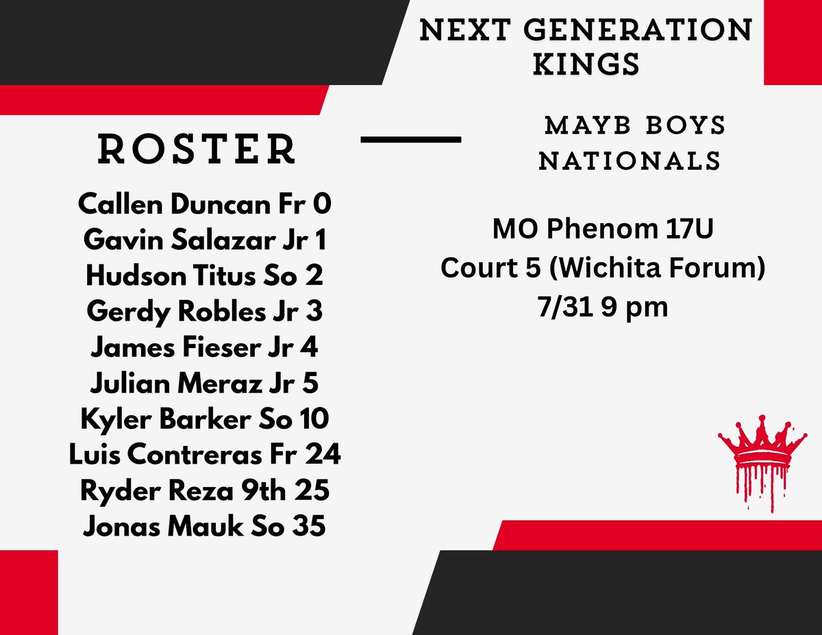 Gameday for the Kings! @MAYB Boys Nationals in Wichita, Kansas! Let's finish off the summer strong! 👑🏀