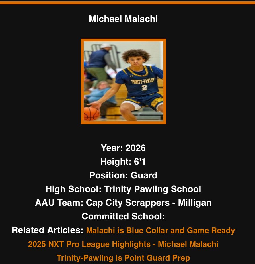 Mikey Malachi
recruitthebronx.com/index.php/pros…

<a href="/CapCityAAU/">Cap City Scrappers</a>