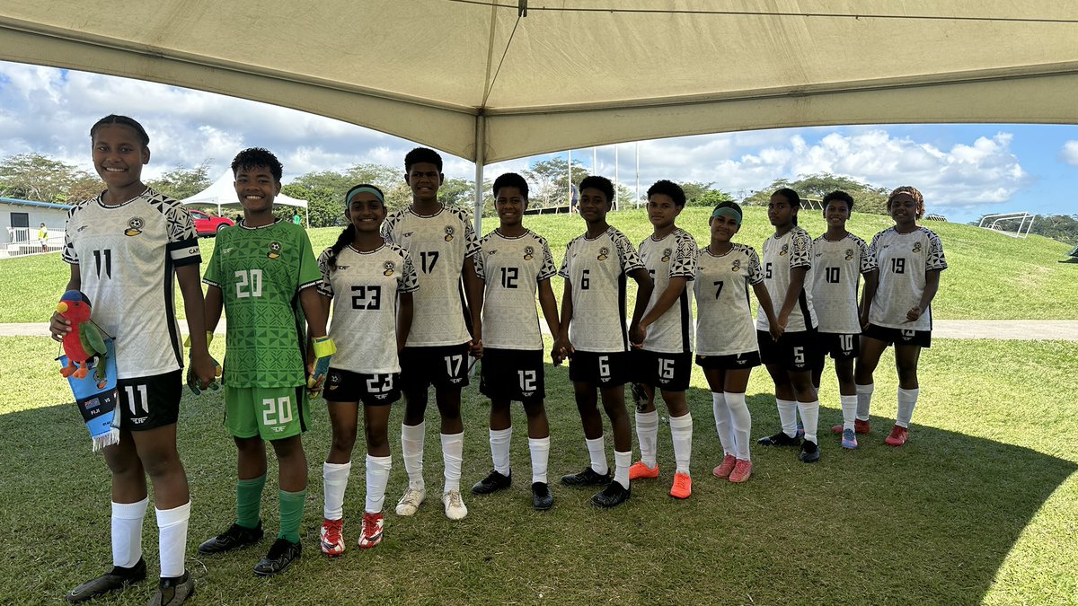 The Junior Kulas have finished their warm-up and are about to step onto the field for their OFC U16 Women’s Championship opener against Tahiti. Kick-off in 10 minutes. #JuniorKulas #GameDay #TeamReady #OFCU16 #FijiFootball