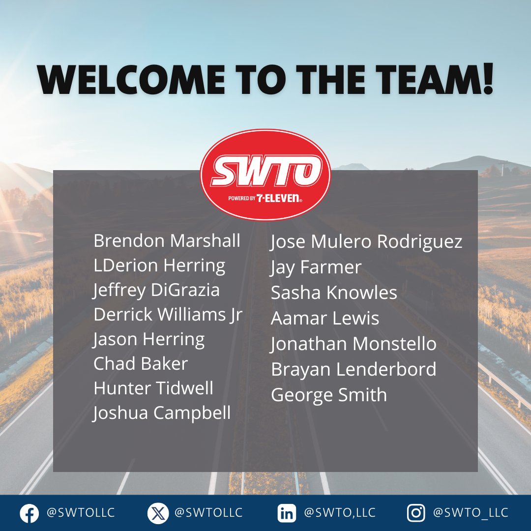Please help us welcome our new SWTO team members &amp; congratulate those celebrating a work anniversary this month. Interested in being a part of our growing team? Contact us today: 336-606-4109

#Trucking #Transportation #TruckingLife #TruckDrivers #ClassACDL #FuelHauling