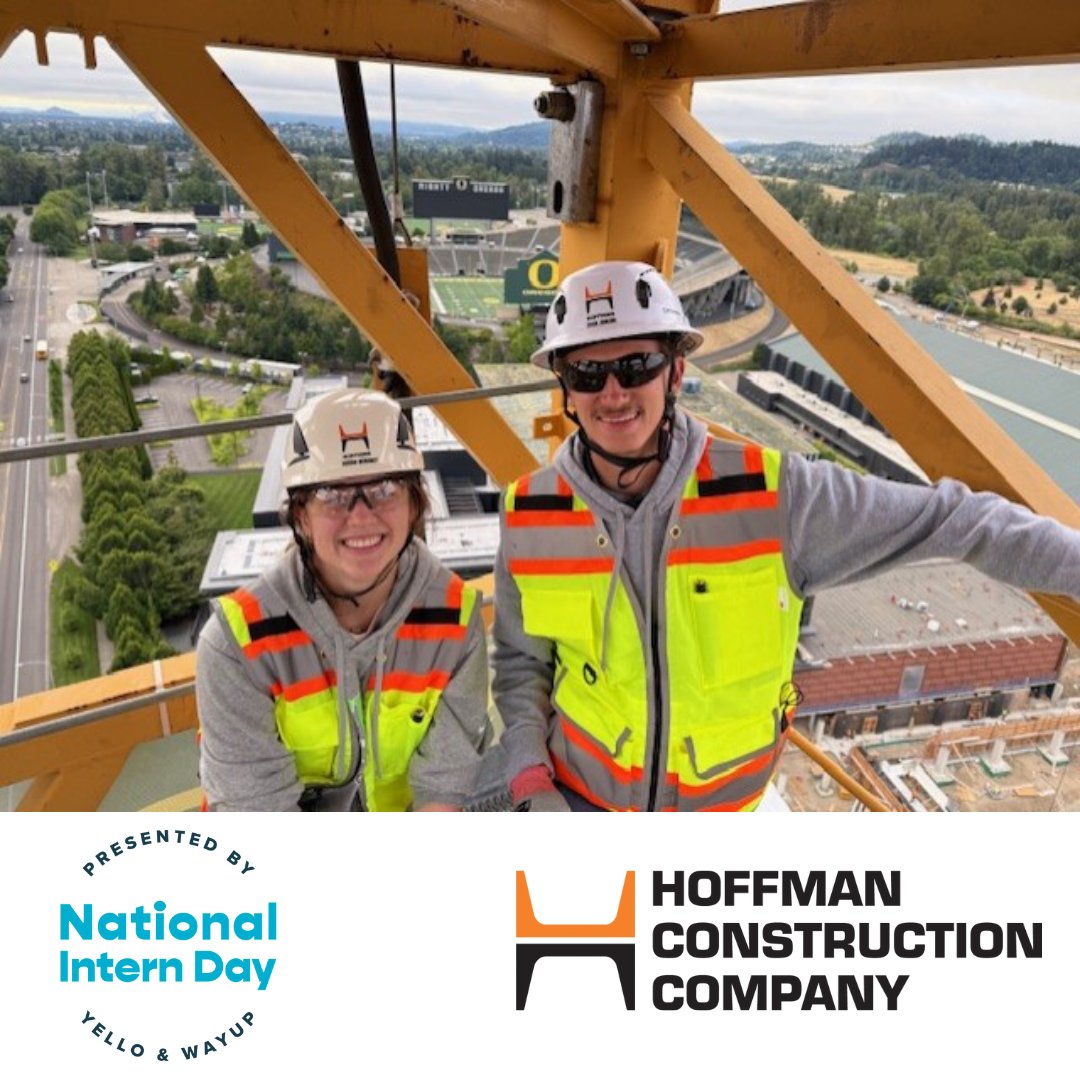 We’re back in Eugene to spotlight two stellar interns contributing to one of the most exciting projects on the University of Oregon campus this summer. Hint: It's related to what can be seen in the background here. 

#NationalInternDay #NID #HoffmanBuilds #GoDucks
