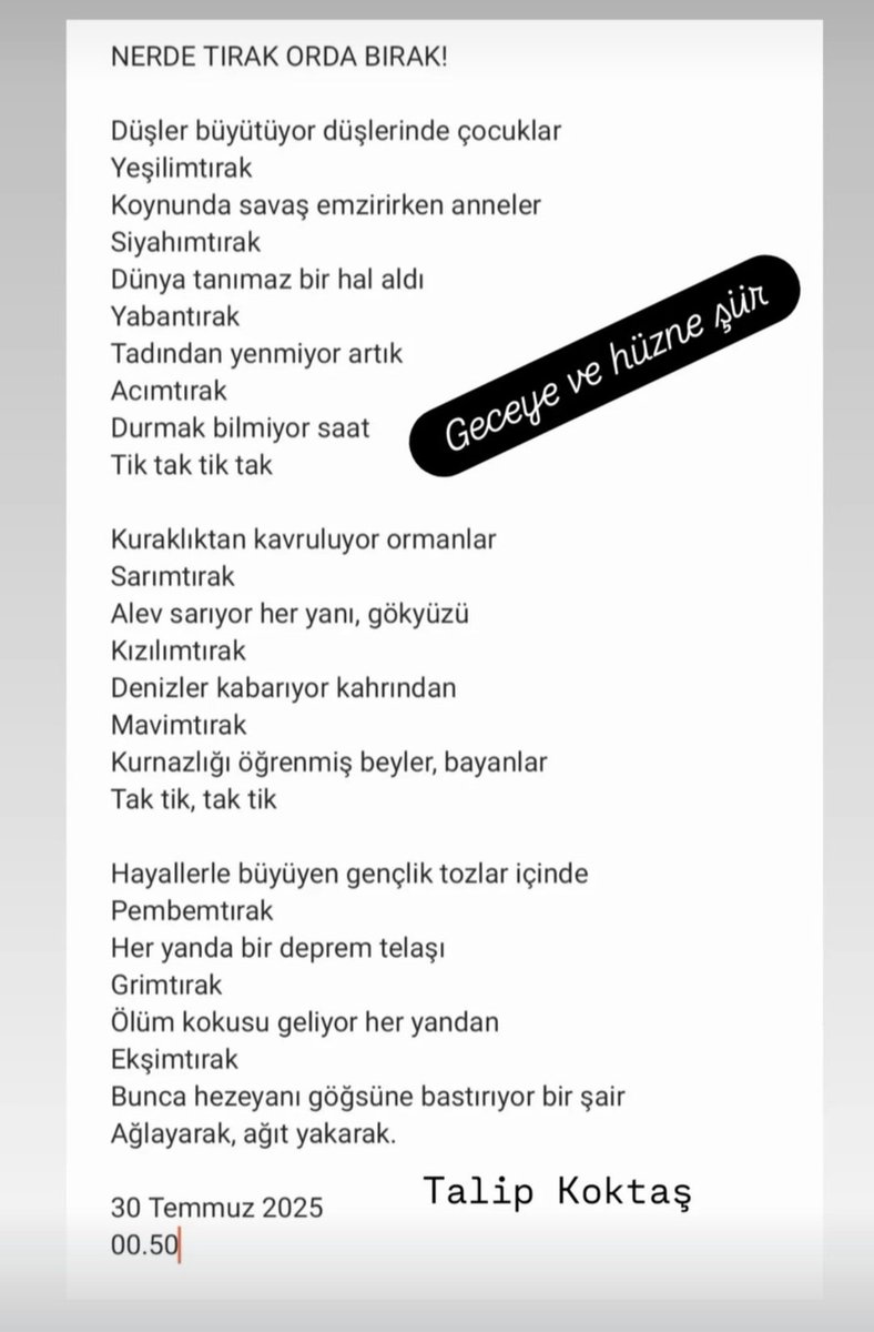 Geceye ve hüzne şiir...
