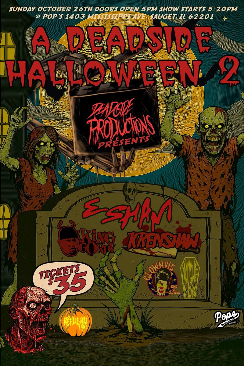 Replicon Radio (@replicon_radio) on Twitter photo <a href="/replicon_radio/">Replicon Radio</a> hosts ! Brought to you by <a href="/DeadSide_Prod/">KRENSHAW DEADSIDE PRODUCTIONS</a> Oct 26 <a href="/PopsRocksSTL/">Popโs Concert Venue & Nightclub</a>
<a href="/gothominc/">Esham</a> #ESHAM KING GORDY <a href="/Clownvis/">CLOWNVIS</a> and more tba <a href="/replicon_radio/">Replicon Radio</a> hosts ! Brought to you by <a href="/DeadSide_Prod/">KRENSHAW DEADSIDE PRODUCTIONS</a> Oct 26 <a href="/PopsRocksSTL/">Popโs Concert Venue & Nightclub</a>
<a href="/gothominc/">Esham</a> #ESHAM KING GORDY <a href="/Clownvis/">CLOWNVIS</a> and more tba