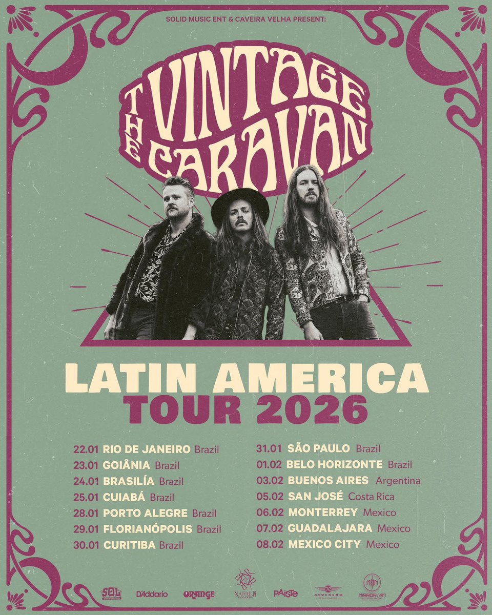 ¡La banda islandesa <a href="/_VintageCaravan/">The Vintage Caravan</a>  anuncia su visita a México a principios de 2026!

Este proyecto de Rock/Metal psicodélico  comienza la temporada de anuncios de #conciertos... para el año que viene. 🤪

#Metalópolis #Podcast ⚡️⚡️
