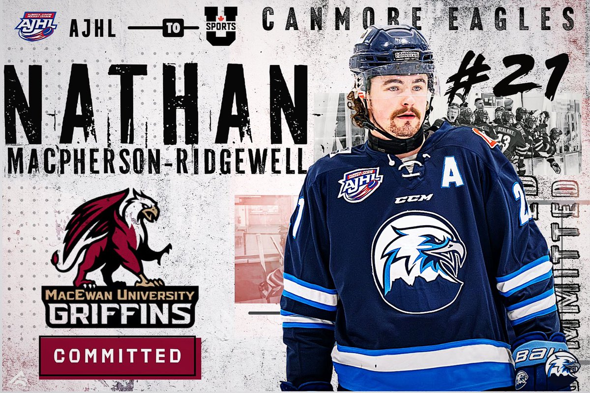 The Canmore Eagles are excited to announce Nathan Macpherson-Ridgewell has committed to MacEwan University to continue his athletic and academic career at the USports level with the @griffinsmhky 

Congratulations Ridge!
#bowvalleybestvalley