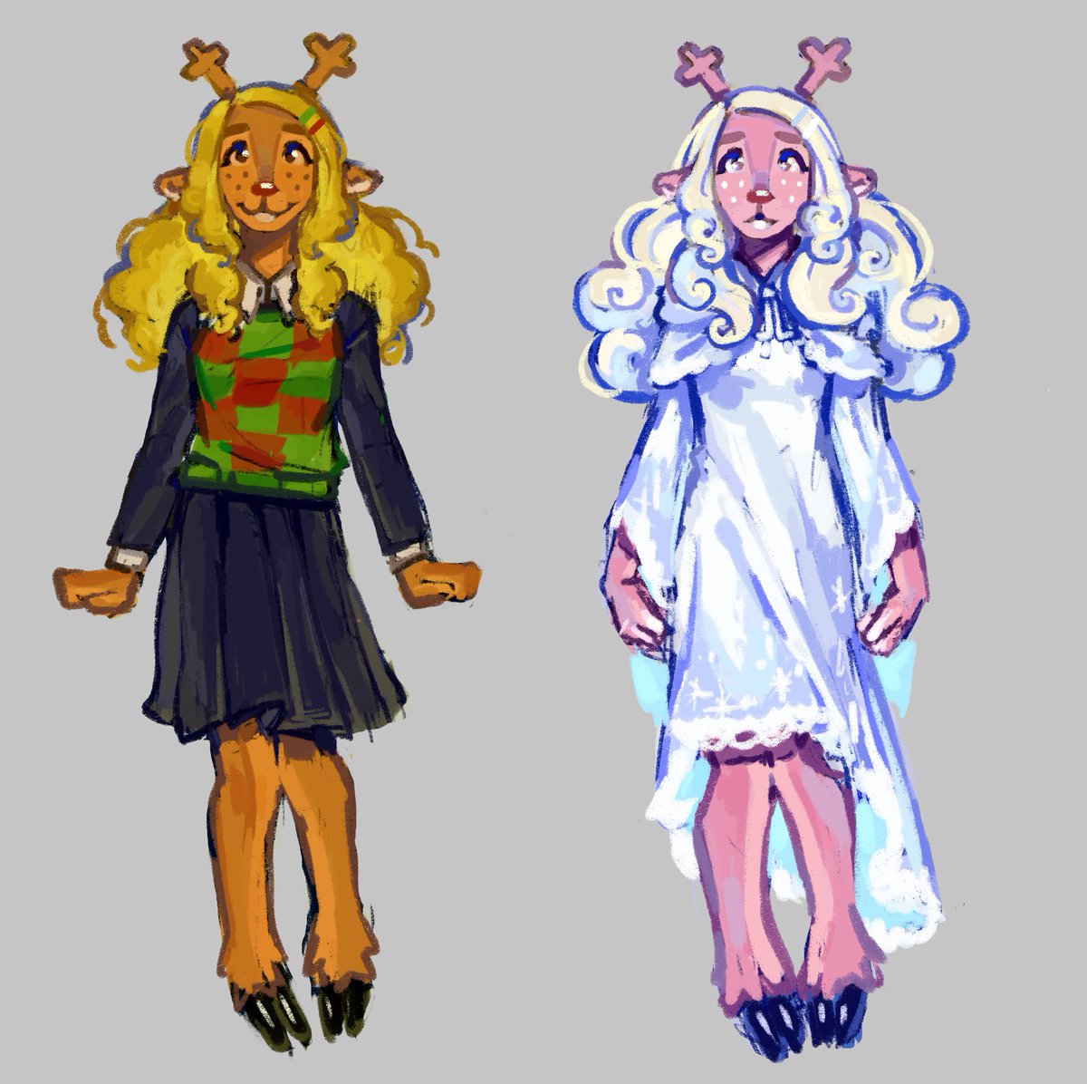 I luv it when people draw dark world Noelle and light world Noelle with subtle differences #deltarune