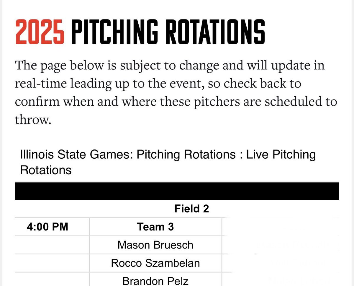 Really looking forward to the <a href="/PrepBaseballIL/">Prep Baseball Illinois</a> All State games next week in Rantoul, and thanks for the shoutout. I’m pitching first in game 1 at 4:00 on Tuesday. Can’t wait play! <a href="/DrewLocascio/">Drew Locascio</a> <a href="/TopTier_HQ/">Top Tier HQ</a> <a href="/TopTier_HQ/">Top Tier HQ</a> <a href="/Drajko47/">Dylan Rajkovich</a> <a href="/pistolplante/">Matt Plante</a>