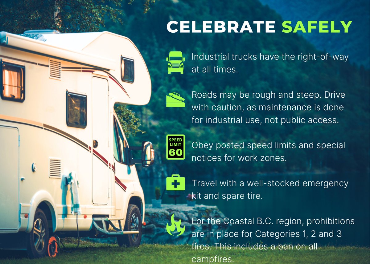 With summer in full swing and long weekends bringing more people outdoors, safety on B.C.’s forest service roads and in the backcountry is more important than ever.

Building on similar outreach efforts from recent years, members of our Timberlands and Health &amp; Safety teams will