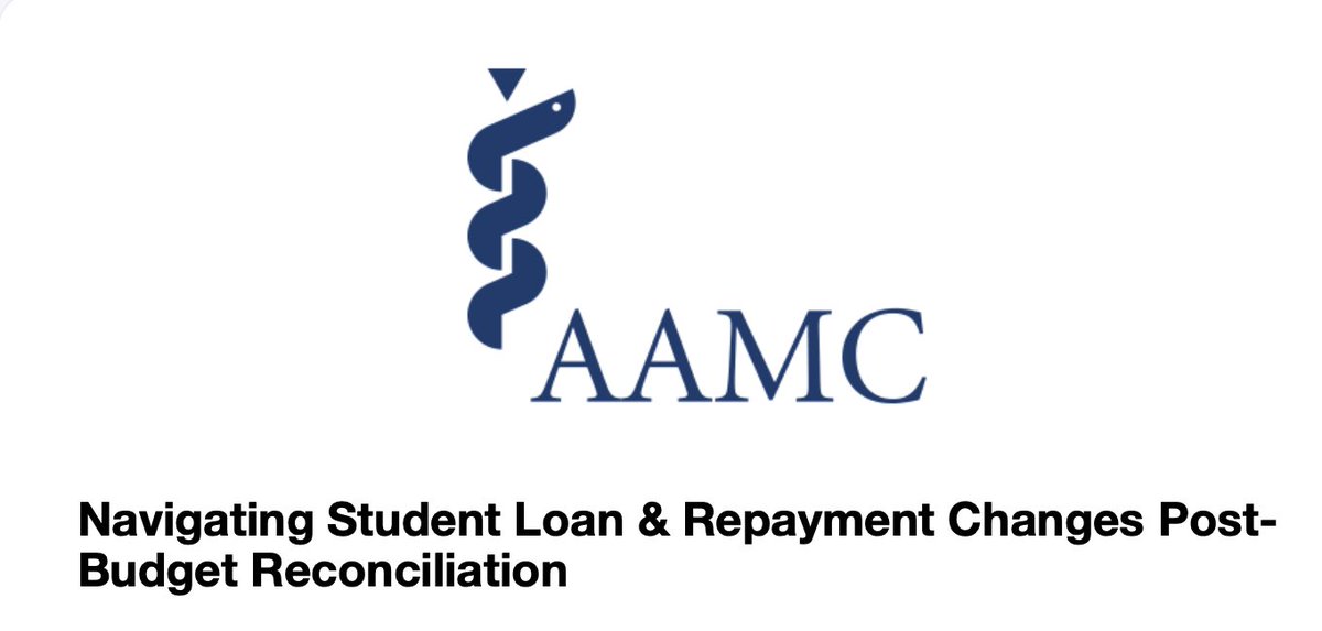 If you are a medical student with concerns about student loans, financial aid, and loan repayment, consider registering for this <a href="/AAMCtoday/">AAMC</a>  Aug. 4 webinar: Navigating Student Loan &amp; Repayment Changes-Post Budget Reconciliation. 

🔗 tinyurl.com/yc47km3j