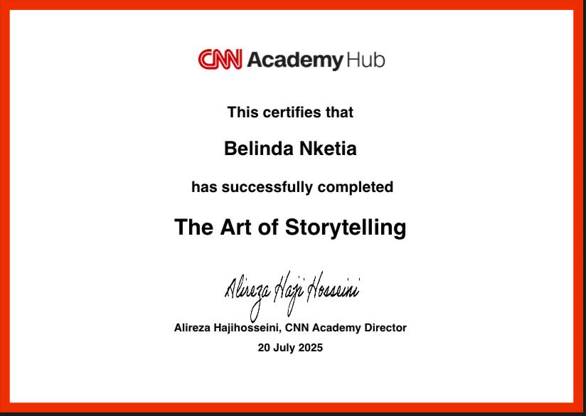 AsperaBella's tweet photo. As July ends, so does a month of growth with the @CNN Academy Hub.

I’m entering August ready for more. 🔥 https://t.co/TkOXT2tTTO