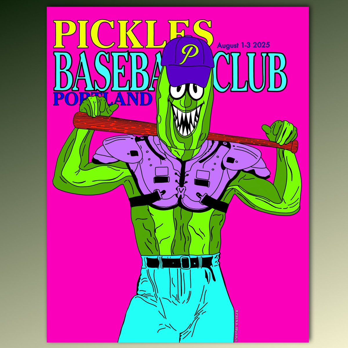 NeonBlackTiger's tweet image. Excited to finally officially share my new artist series poster design for the upcoming Portland Pickles homestand Aug 1-3 at Walker Stadium. This commemorative DILLON KNOWS poster is only available during this series. The season is almost over so you better be there!!!