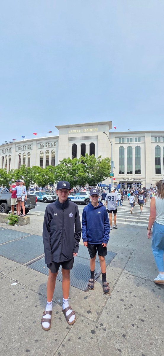 Major rain delay at Yankees game. Still a good place to spend a 13th birthday!