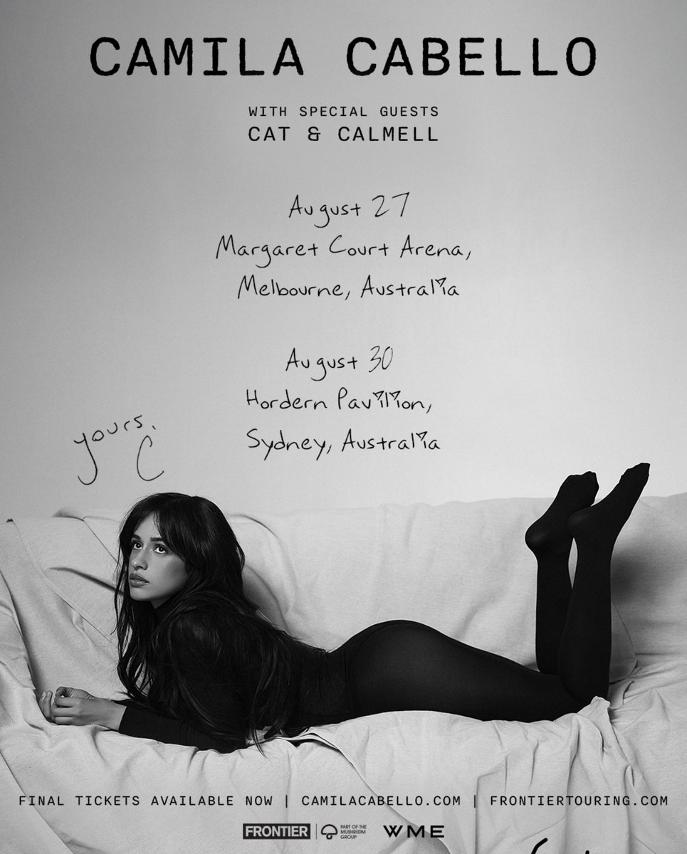 Camila Access (@camilaaccess) on Twitter photo only the best for the yours, c tour ❤️ sooo excited to announce that <a href="/catandcalmell/">Cat & Calmell</a> are going to be joining c in australia!! #YoursCTour
camilacabello.lnk.to/live only the best for the yours, c tour ❤️ sooo excited to announce that <a href="/catandcalmell/">Cat & Calmell</a> are going to be joining c in australia!! #YoursCTour
camilacabello.lnk.to/live