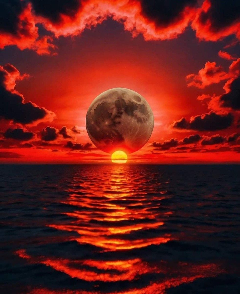 Se llenó la luna de bellas esperanzas , cuando el espejismo de un sentimiento vaga por el sol 
Clamor y llanto ..lágrimas tristes ...despertar y ver que al horizonte bengalas no disfrutan amanecer 
    #JuevesEnRojo