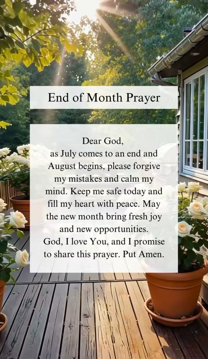 End of month prayer
