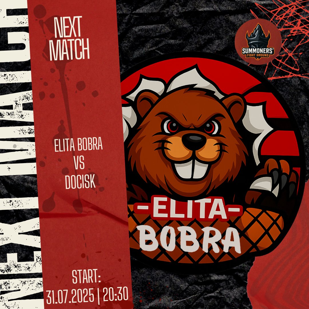 A po arrMY, czas na <a href="/SummonersFG/">Summoners' Fight Ground</a> !

Dzisiaj nasze kochane bobry zmierzą się z <a href="/DOCISK_/">DOCISK</a> 🫡
Dzisiaj dwóch subików wlatuje, witamy <a href="/Kdns3/">Kdns</a>  oraz <a href="/26Daras/">Daras</a>  !
Skoro DOCISK GRAĆ to BOBRY GRYŹĆ 🦫

#EKWIN #SFG #SummonersFightGround