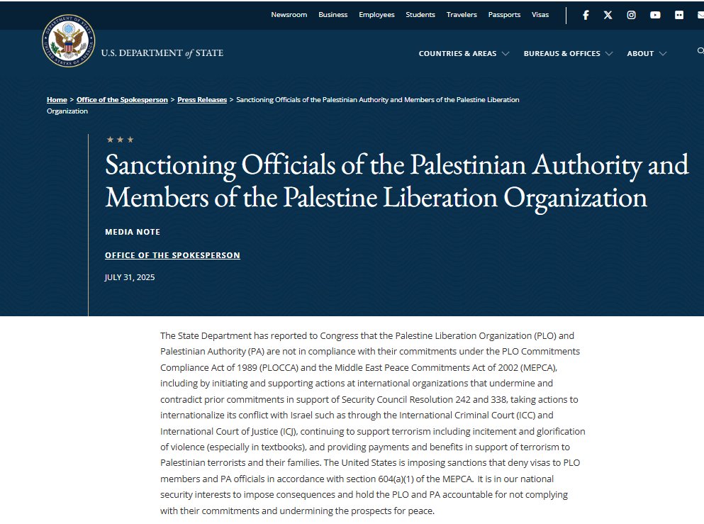 USA imposes sanctions on officials of the Palestinian Authority...

Indian Islamists who were celebrating from yesterday must be confused now...