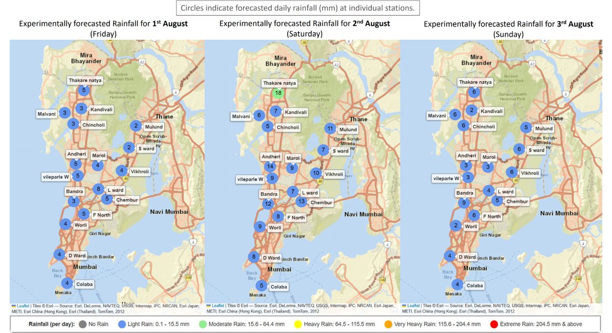 Centre for Climate Studies, IIT Bombay (@climateiitb) on Twitter photo No heavy rain forecasted by our model for the next few days in #Mumbai.. only light rain and nice weatherโบ๏ธ
Experimental rainfall forecasts from <a href="/ClimateIITB/">Centre for Climate Studies, IIT Bombay</a>, supported by HE-IITB Innovation Lab <a href="/HDFCERGOGIC/">HDFC ERGO GIC</a>
#MumbaiRains
Follow <a href="/ClimateIITB/">Centre for Climate Studies, IIT Bombay</a> for more such rainfall updates! No heavy rain forecasted by our model for the next few days in #Mumbai.. only light rain and nice weatherโบ๏ธ
Experimental rainfall forecasts from <a href="/ClimateIITB/">Centre for Climate Studies, IIT Bombay</a>, supported by HE-IITB Innovation Lab <a href="/HDFCERGOGIC/">HDFC ERGO GIC</a>
#MumbaiRains
Follow <a href="/ClimateIITB/">Centre for Climate Studies, IIT Bombay</a> for more such rainfall updates!
