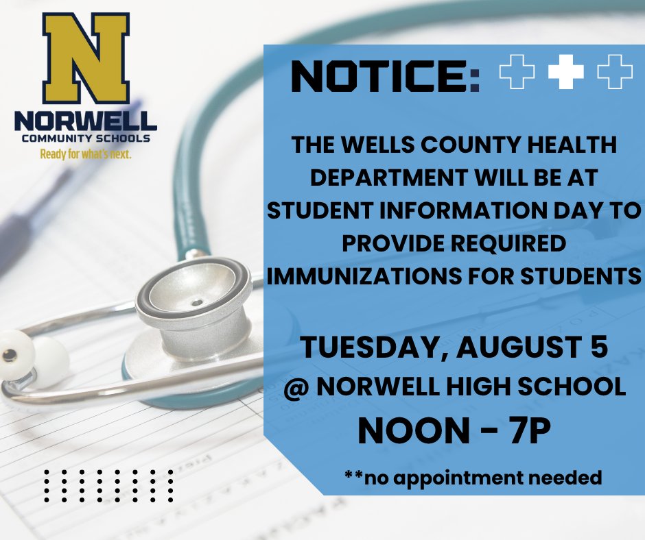 LCESBobcats's tweet photo. Wells County Health Department @ Student Information Day August 5 https://t.co/WAB7CKjRRv https://t.co/pzdltYoYQ8