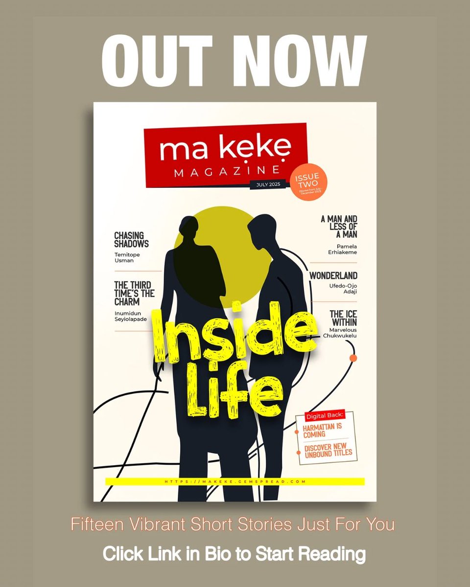 gemspread_pub's tweet image. The wait is over.
The full Ma Kẹkẹ magazine is out now, with 15 unforgettable stories from some talented African writers today.
Go to makeke.gemspread.com to read the full magazine.
And when you’re done, tell us the story that stayed with you.