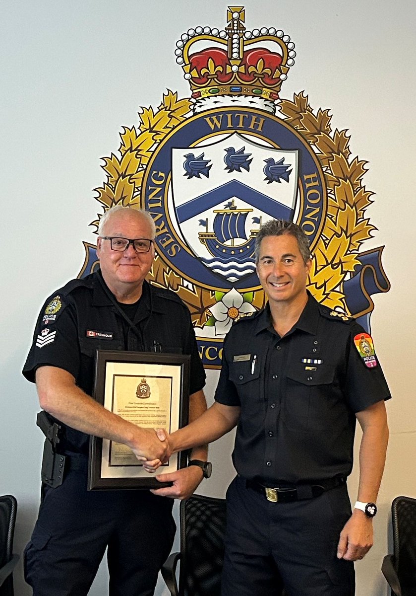 Divisional Staff Sergeant Greg Trenholm was presented with a Chief Constable’s Commendation this morning for his 16 years of dedication and service to our training cadre. This is a very special award because it represents an exceptionally strong commitment to our members, our