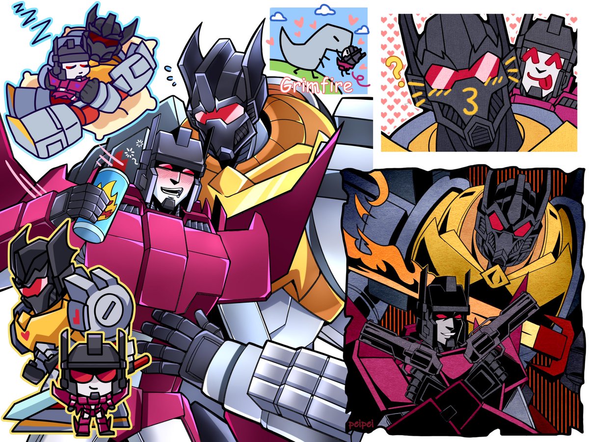 🦖💕✈️#Grimfire #Girmlock #Misfire