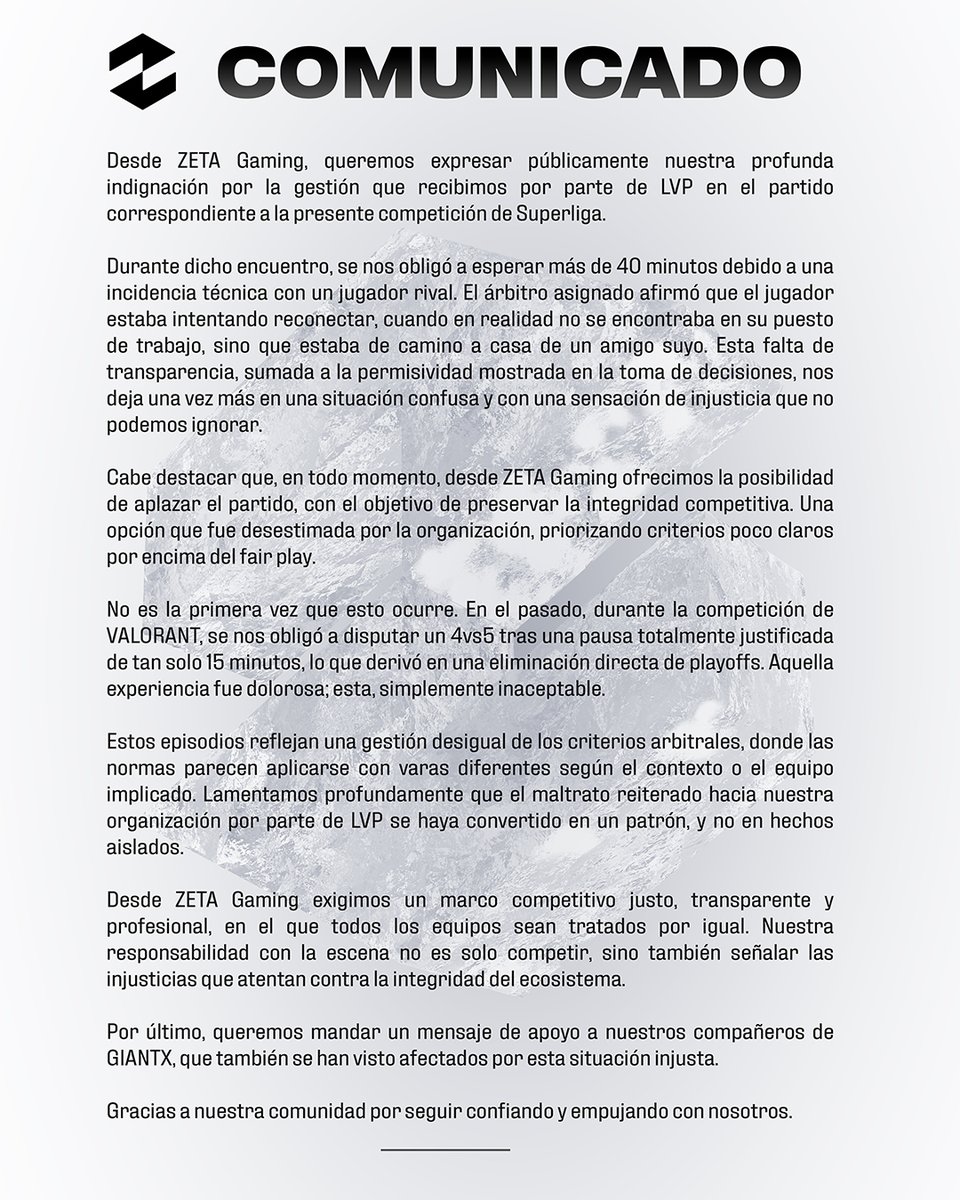 Comunicado oficial sobre lo sucedido en nuestro partido de Superliga.