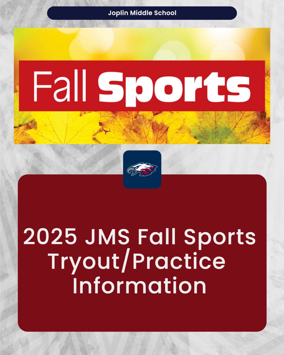 Middle School Fall Athletics are scheduled to begin the week of August 18th!  Please access the following link for additional information for each sport! 

shorturl.at/Su4Hu

#GoEagles #ALLIN
