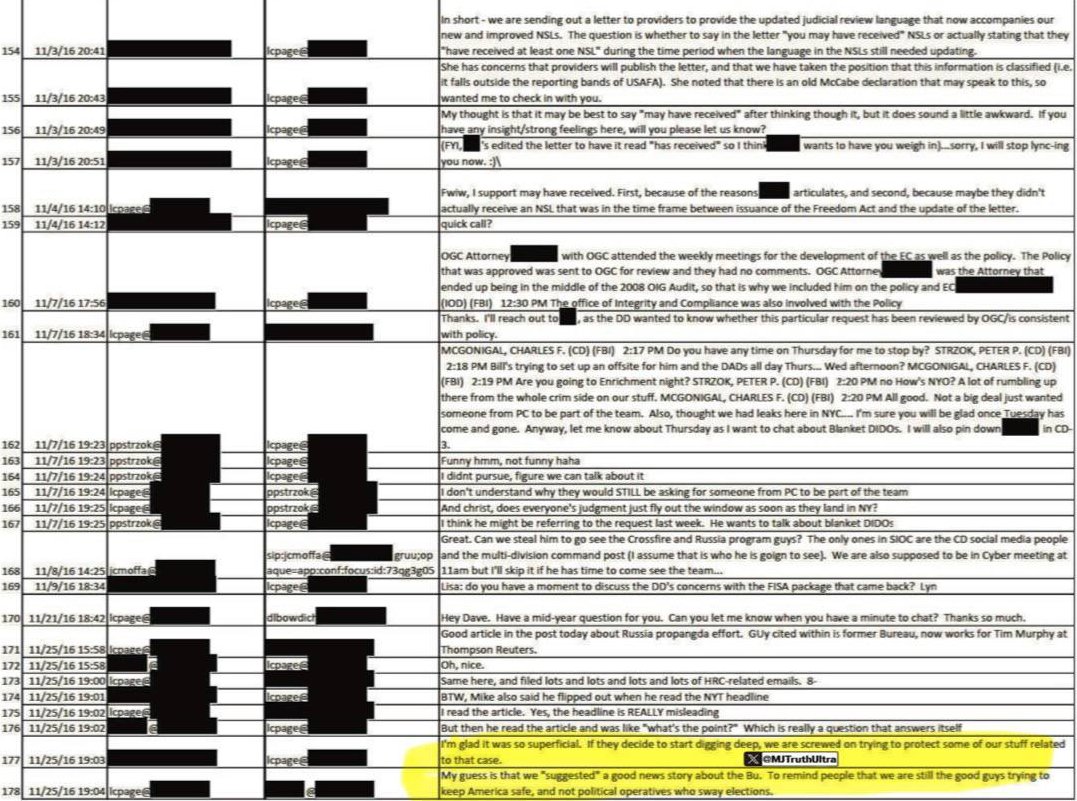 <a href="/MikeBenzCyber/">Mike Benz</a> Lisa Page was right:

“If they decide to start digging deep, we are screwed"