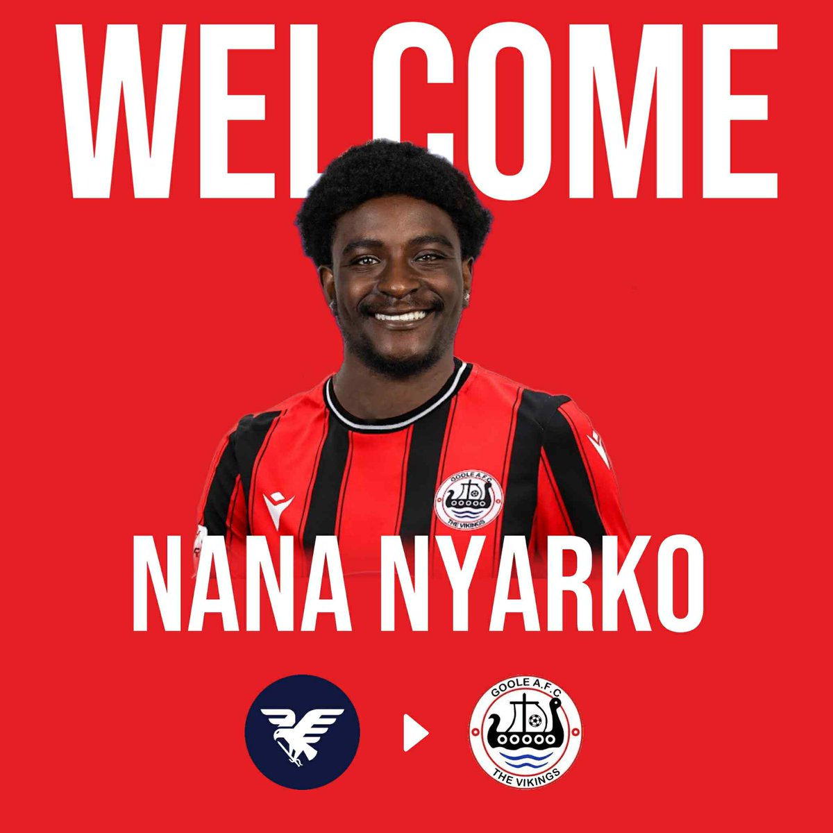 ✍️Nyarko is a Viking! 

We are delighted to announce that we have signed… Nana Nyarko!

Nana is a player who the management team have been after for a while. 

An athletic midfielder who can cover numerous positions. 

He joins us from Wakefield AFC

#UTV