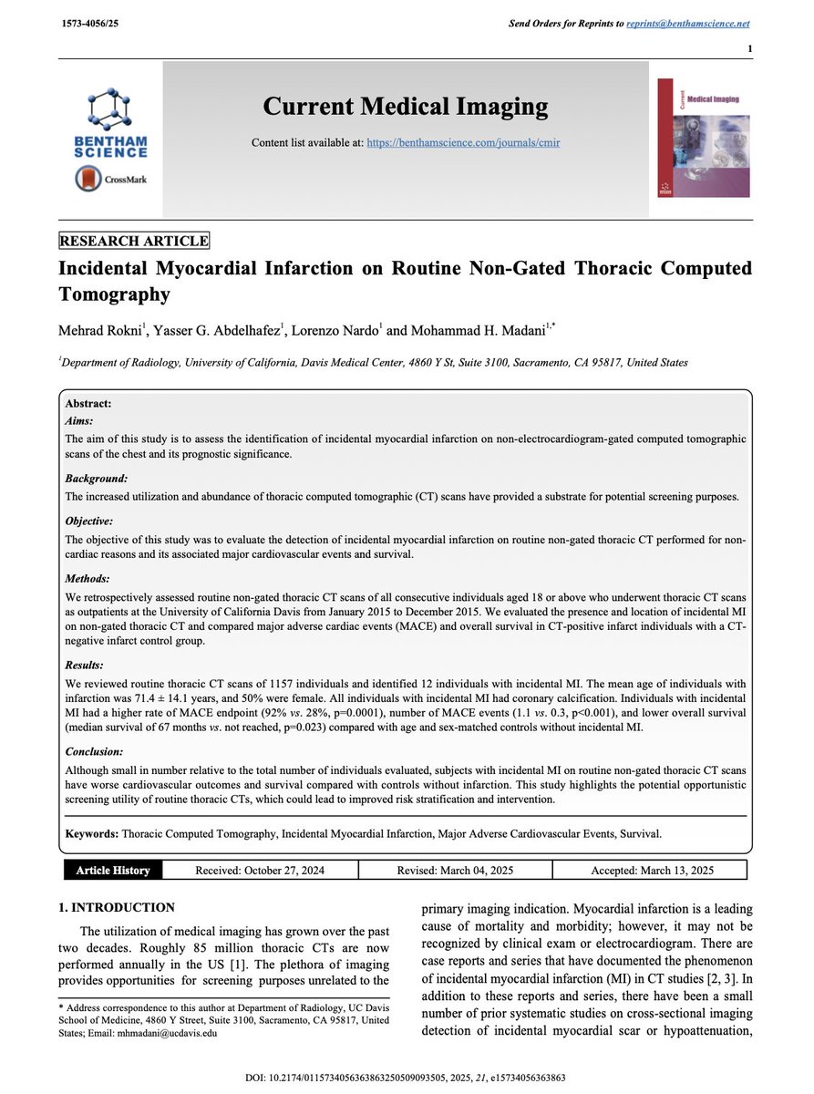 Thrilled to announce that two of my first-author papers are now published in Pediatric Radiology and Current Medical Imaging! 
Grateful to <a href="/UCDRadiology/">UCDRadiology</a> and my mentors for their invaluable support.  
#Radiology #Research #MedTwitter