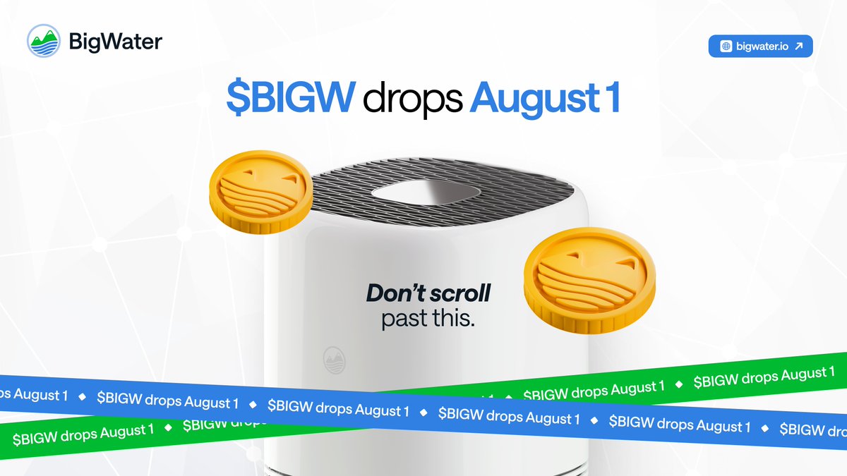 BigWProtocol's tweet image. If you missed DePIN…
If you missed RWA…

Don’t miss ReFi.

$BIGW combines clean air + clean water + on-chain proof.
 
And it’s going live on Aug 1.

Airdrops, giveaways, and something real.
Don’t just scroll past.

Find us on:
@BitMartExchange
@CoinstoreExc 

#BIGW #ReFi…